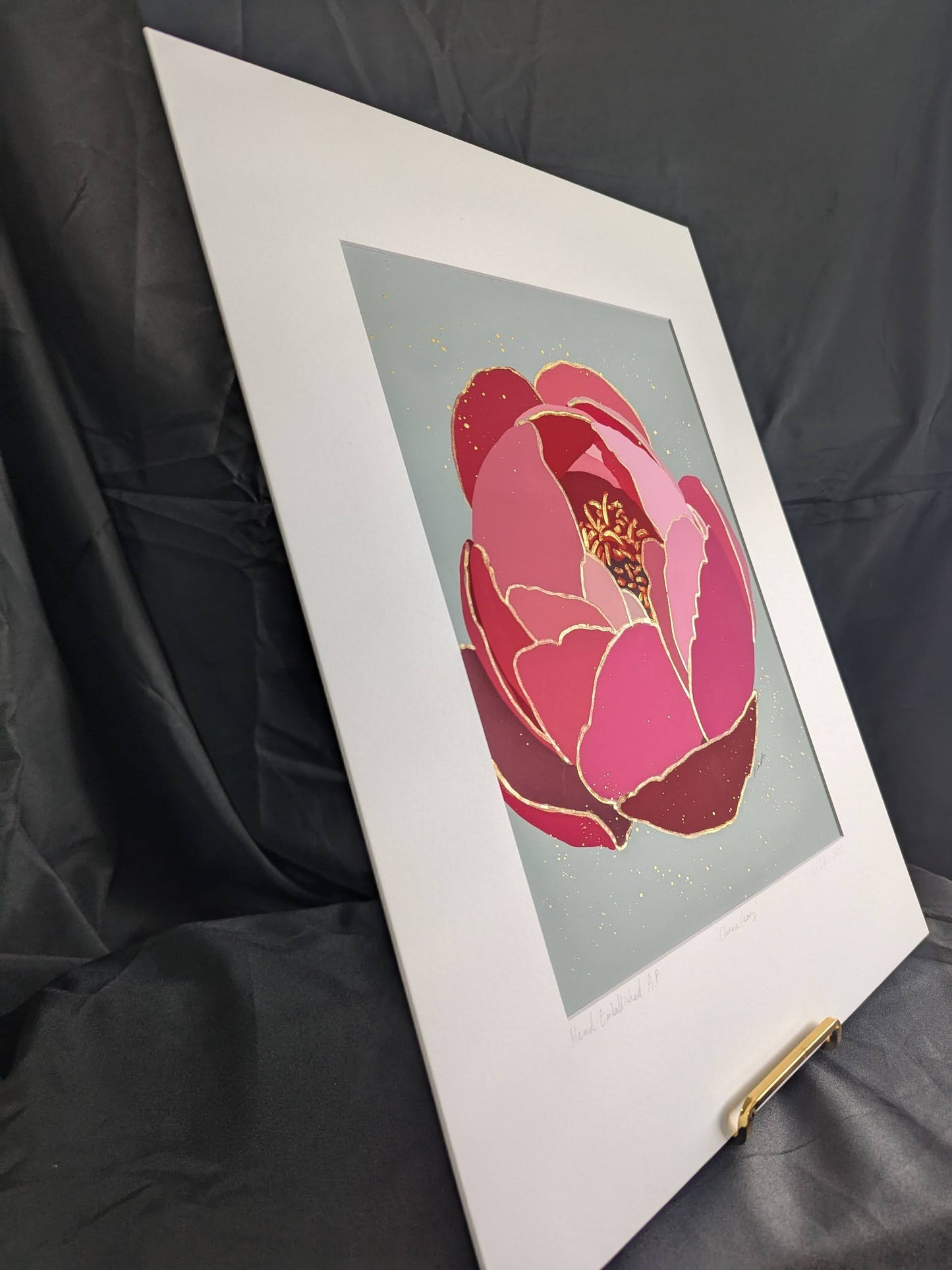 Chinese Peony - Gold Ink Embellished