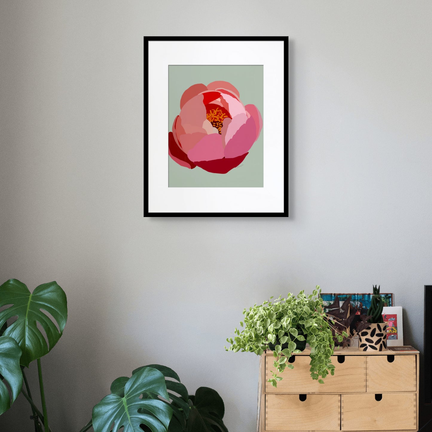 Chinese Peony - Gold Ink Embellished
