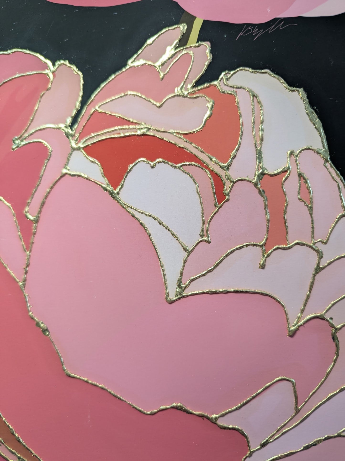 3 Peonies - Gold Leaf Gilded