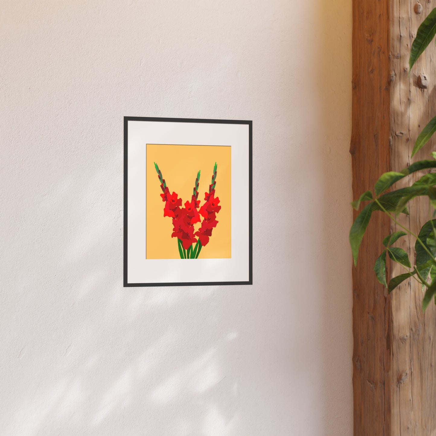 3 Red Gladioluses
