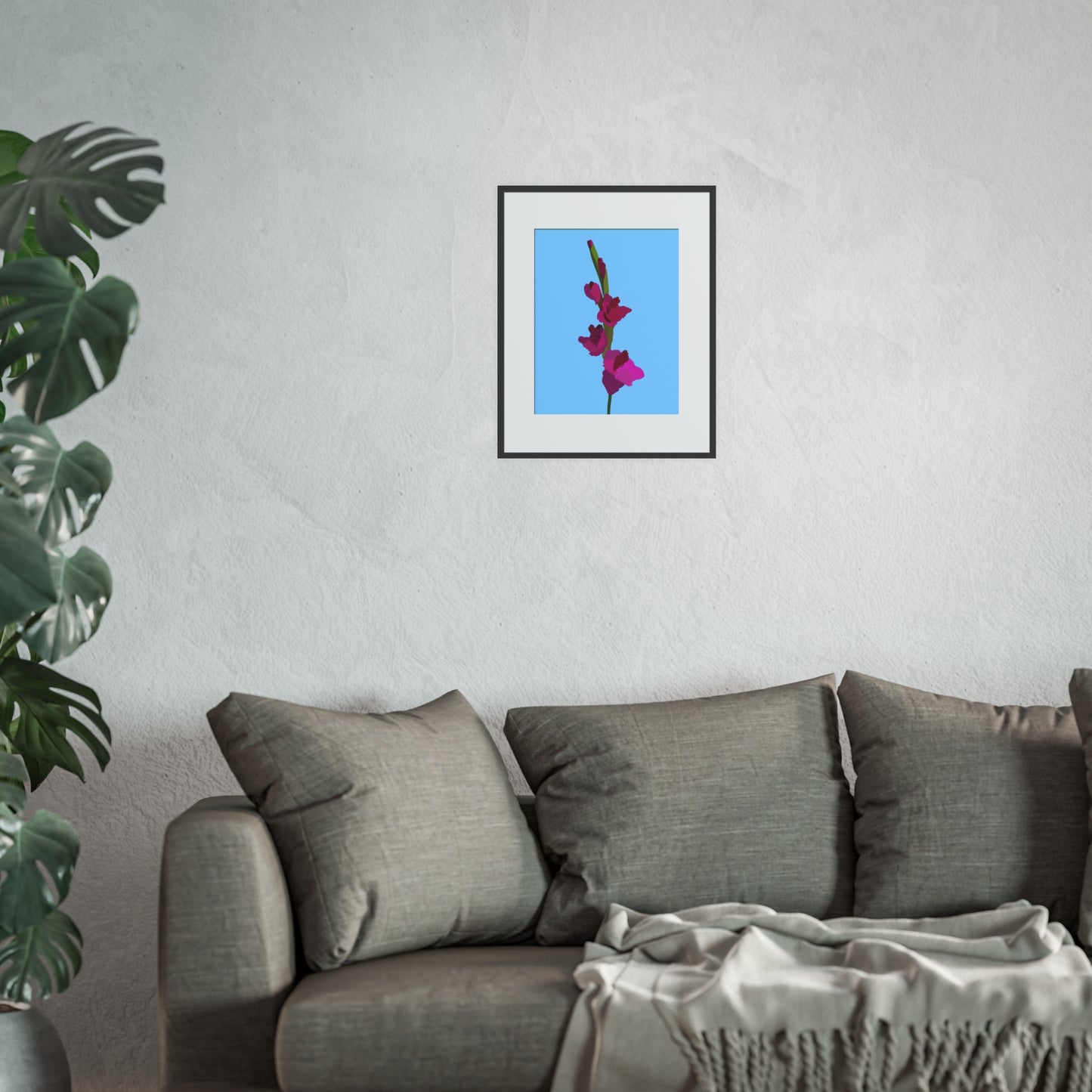 Purple Gladiolus (Sword Lily) - Gold Ink Embellished