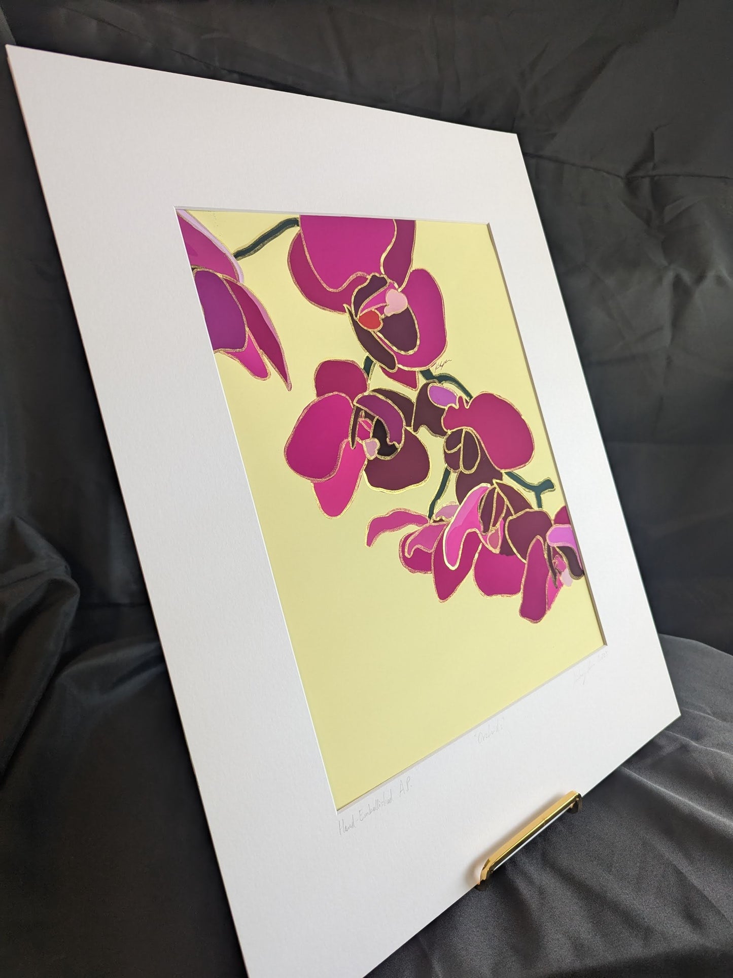 Orchids - Gold Ink Embellished