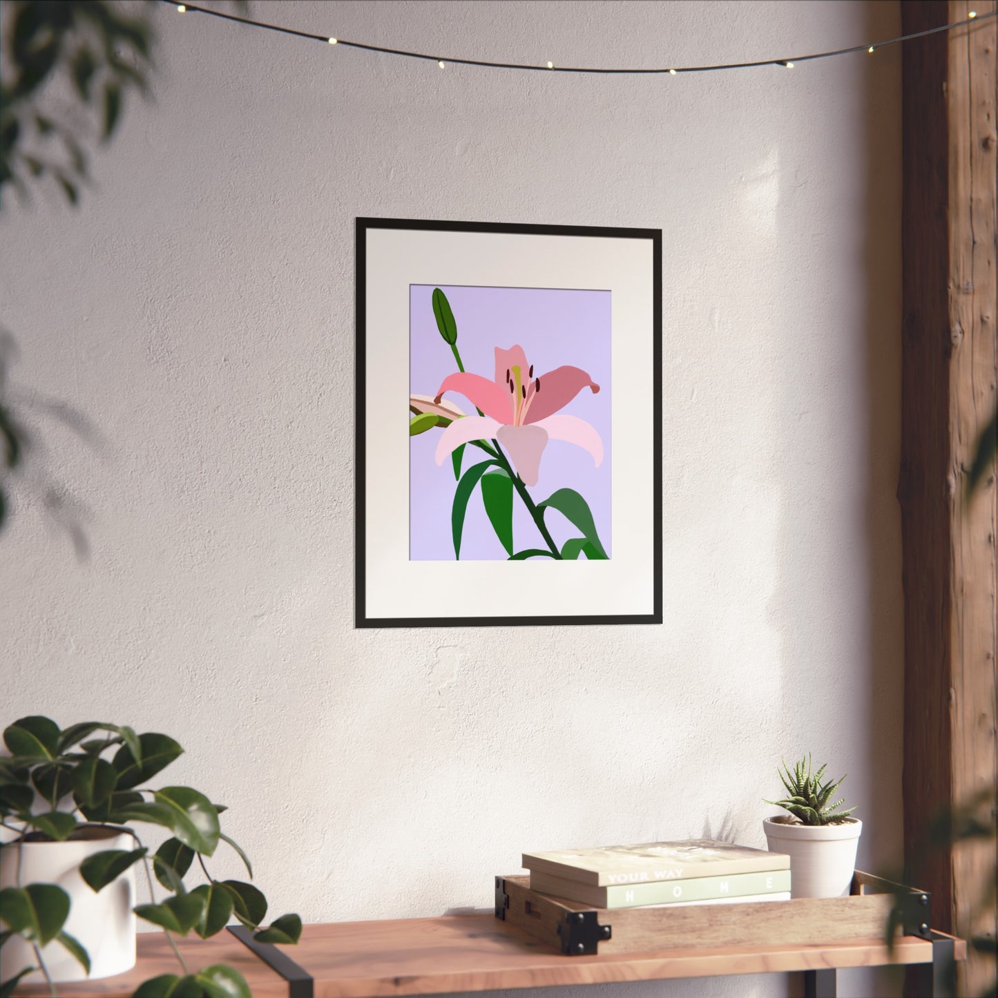 Pink Lilies - Gold Leaf Gilded