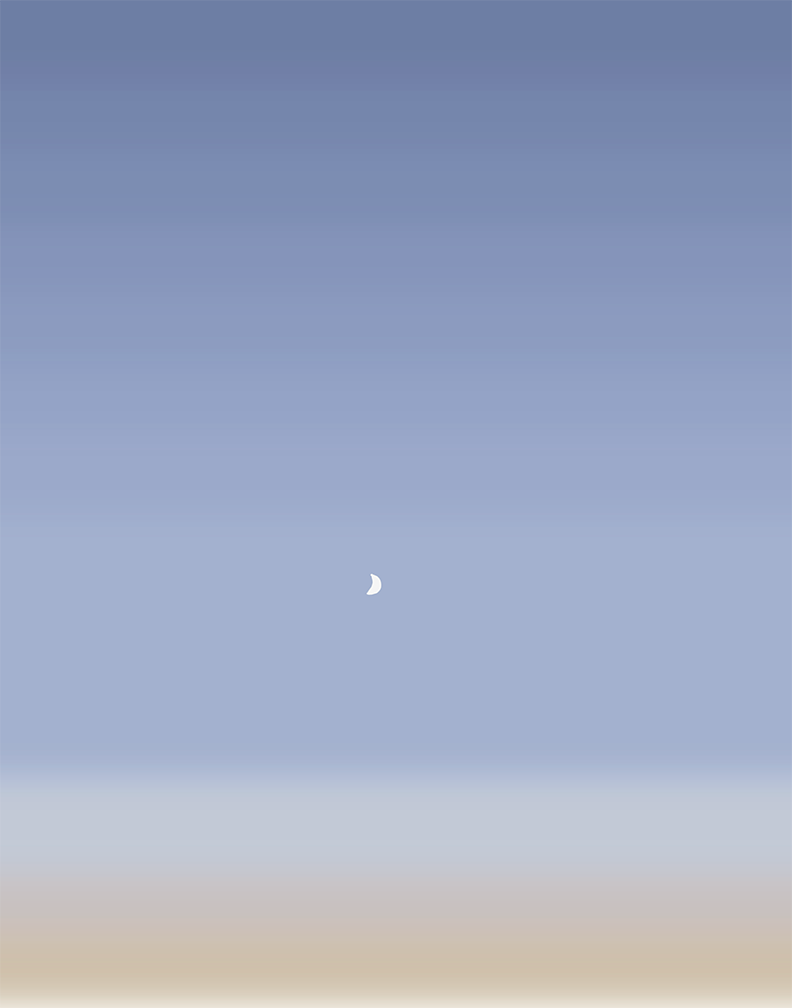 Moon Over Evening Sky