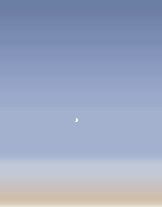 Moon Over Evening Sky