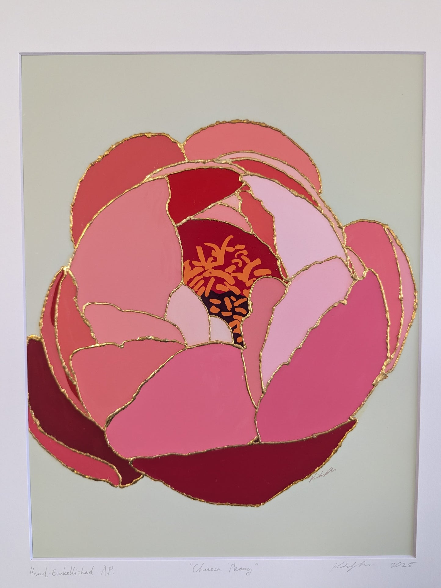 Chinese Peony - Gold Leaf Gilded (Seattle Restored)