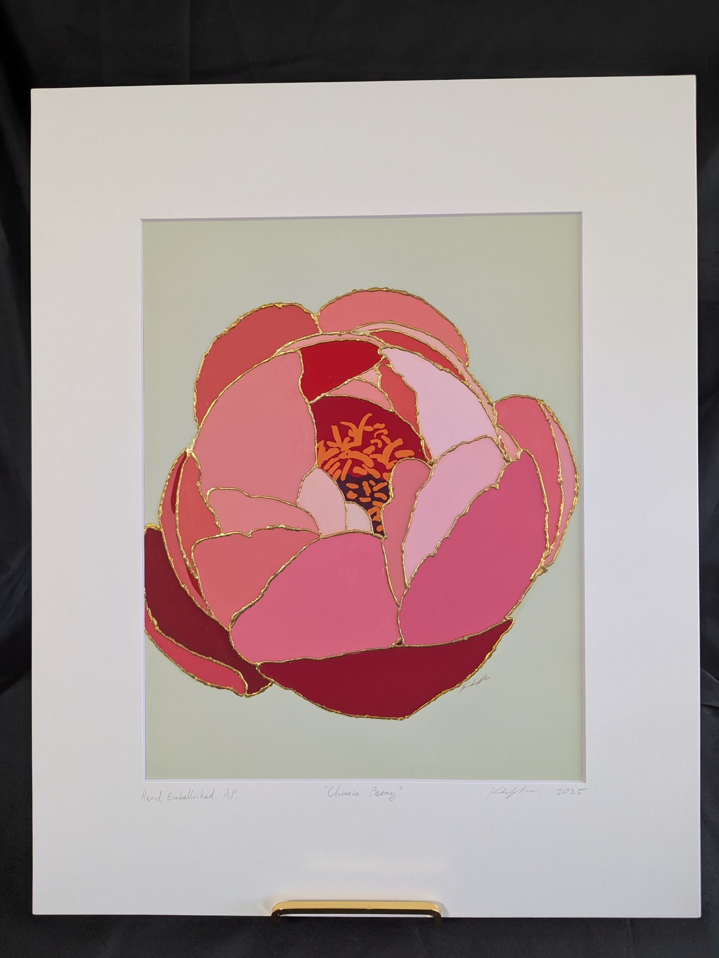 Chinese Peony - Gold Leaf Gilded (Seattle Restored)