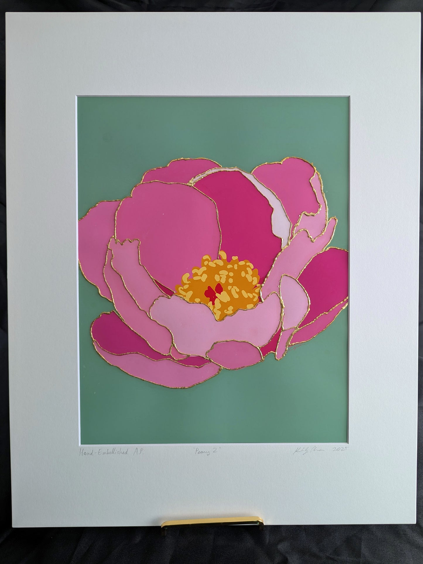 Peony 2 - Gold Leaf Gilded