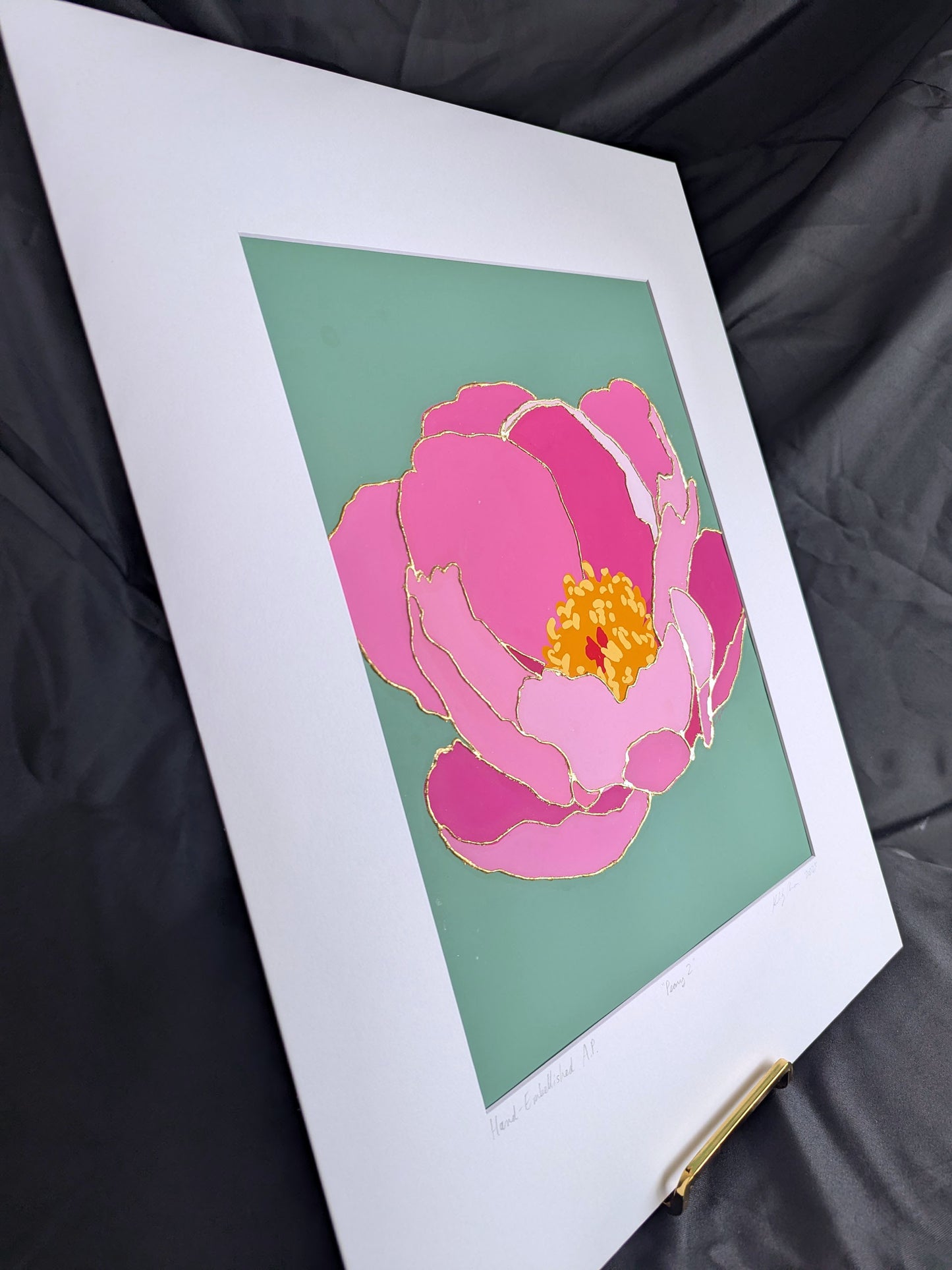 Peony 2 - Gold Leaf Gilded