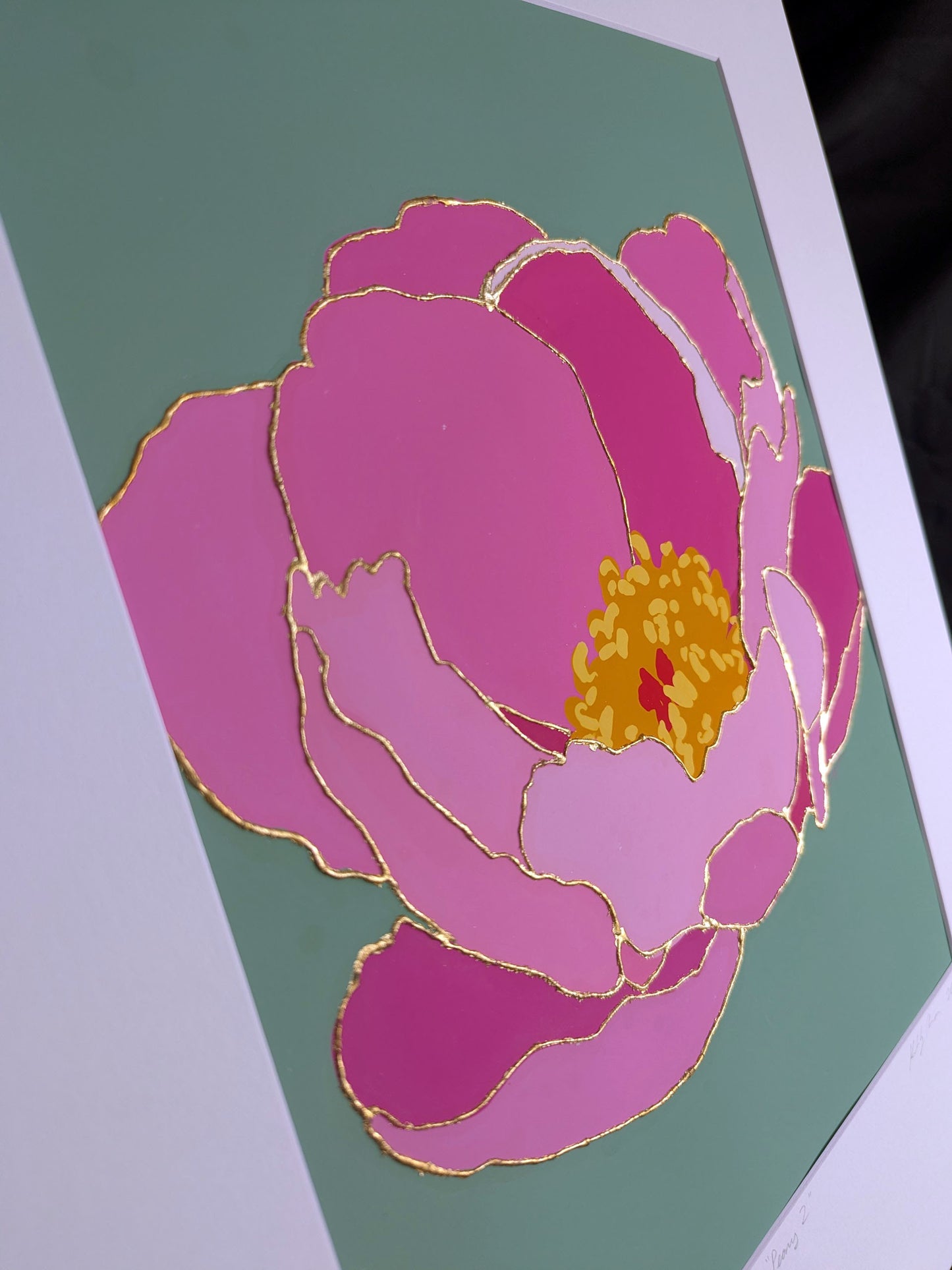 Peony 2 - Gold Leaf Gilded