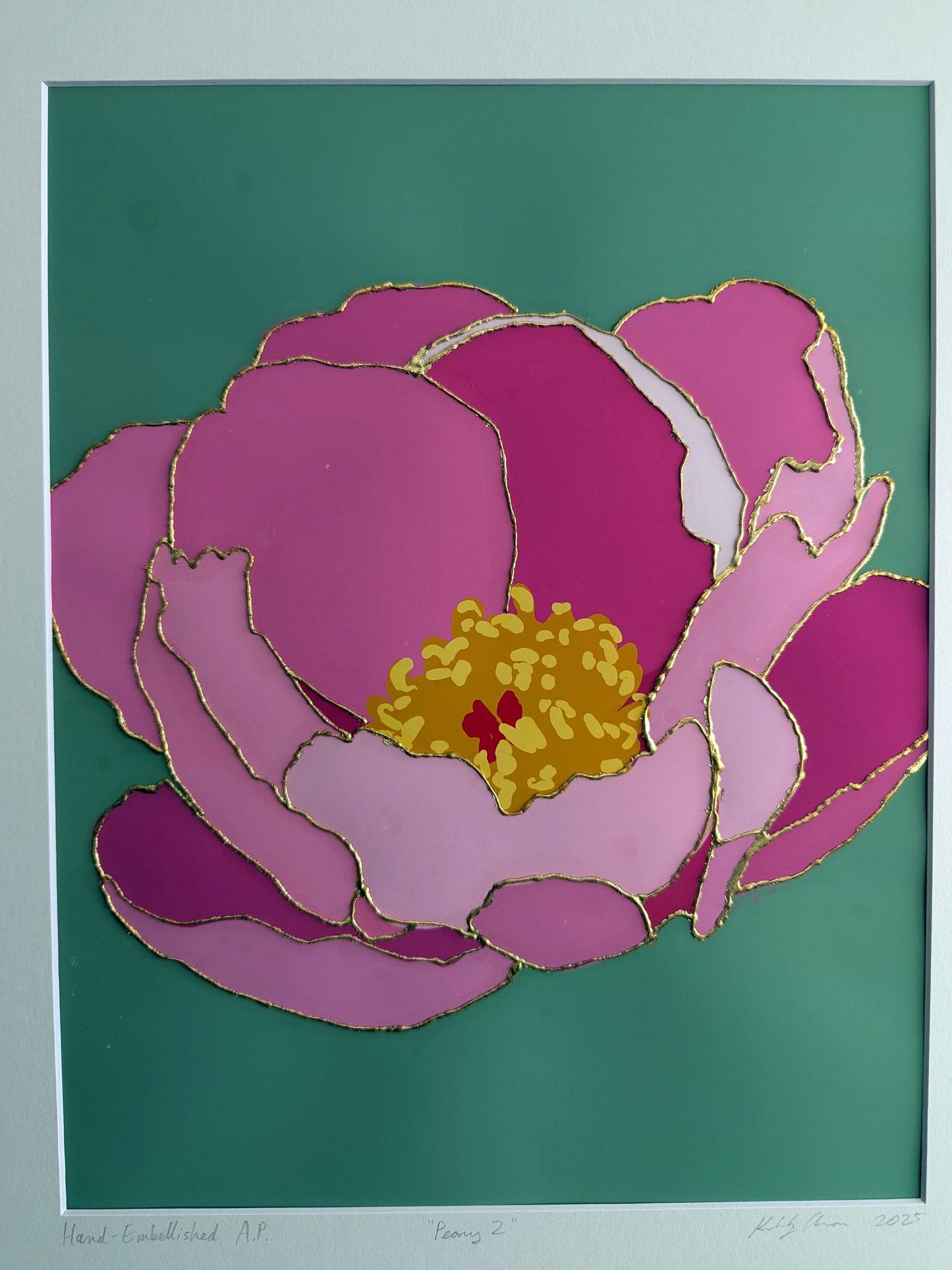 Peony 2 - Gold Leaf Gilded