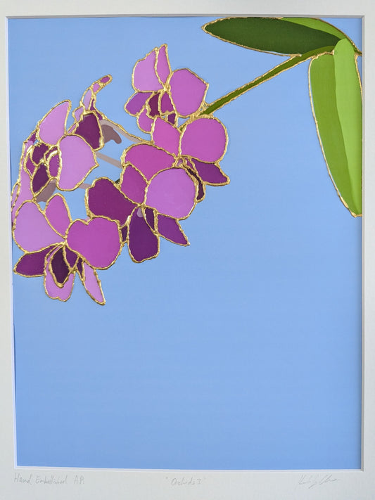 Orchids 3 - Gold Leaf Gilded
