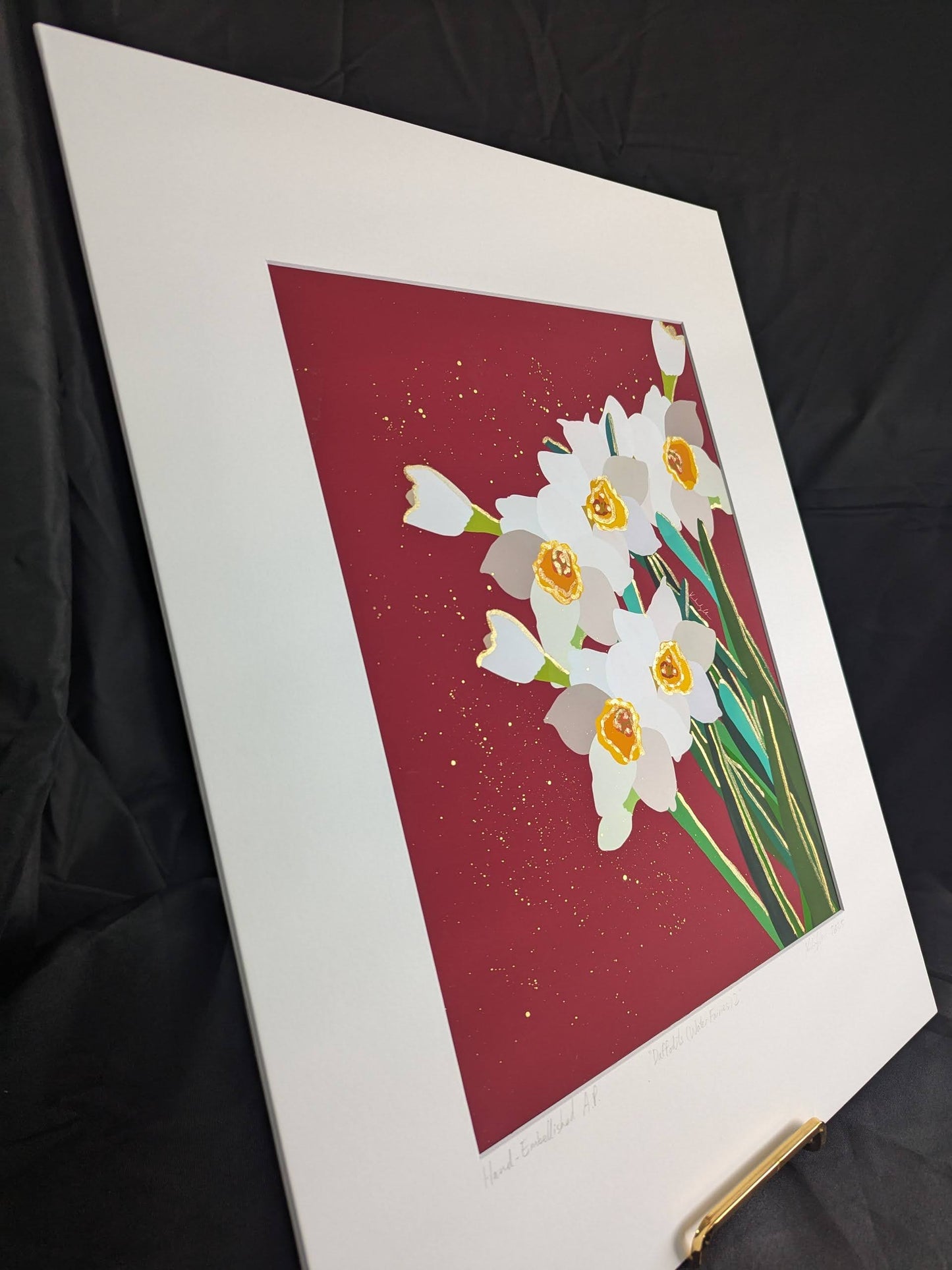 Daffodils (Water Fairies) 2 - Gold Ink Embellished