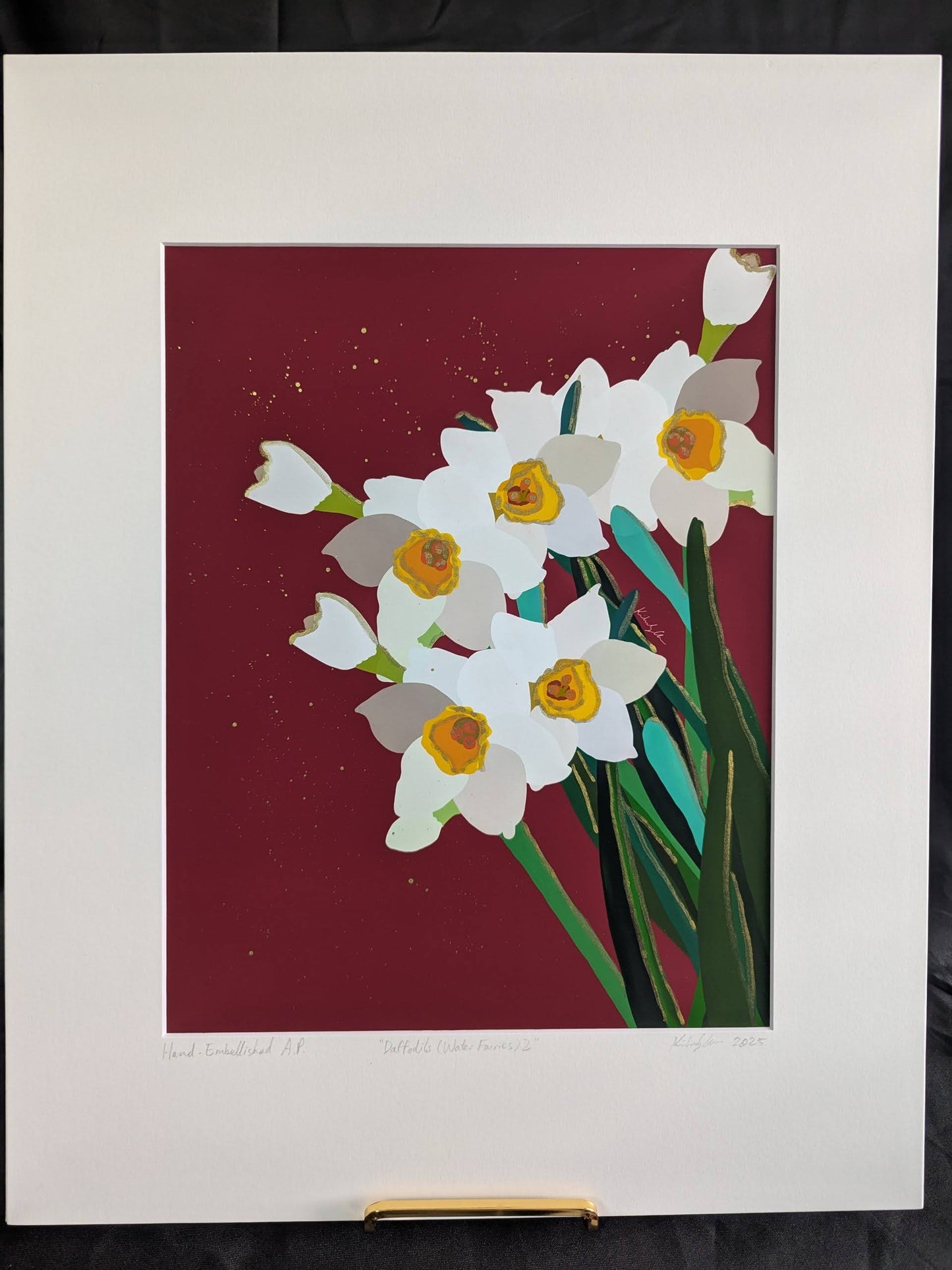 Daffodils (Water Fairies) 2 - Gold Ink Embellished