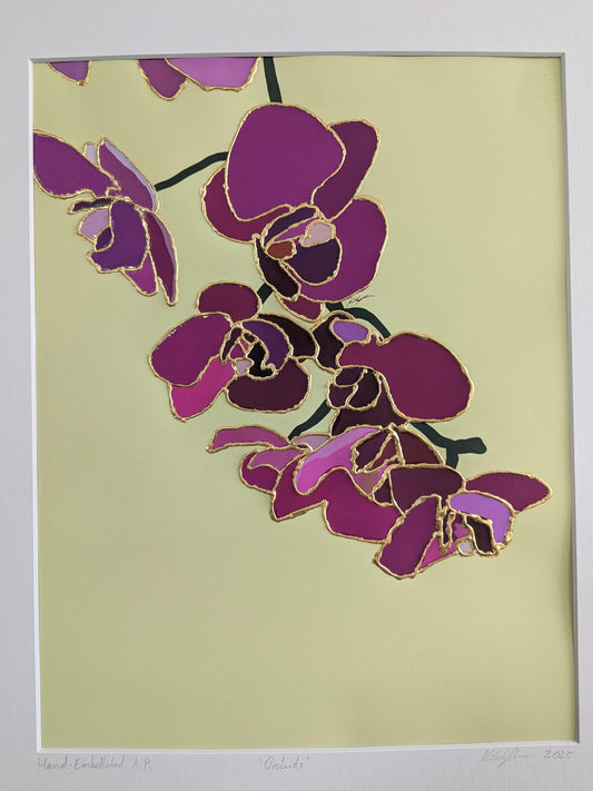 Orchids - Gold Leaf Gilded
